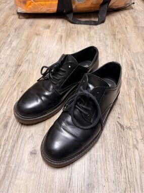 Pull&Bear Black Leather Derby Shoes